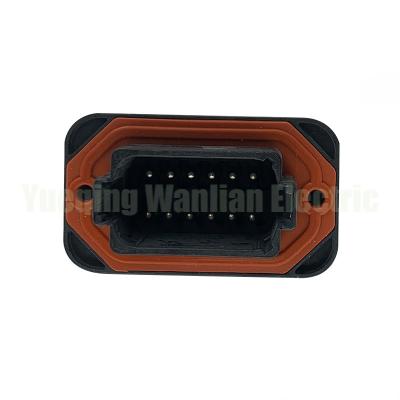 Cina 12 pin DT15-12PB Connettore automobilistico nero DT rettangolare a pin PCB in vendita