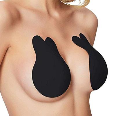 China 85% Cotton Women's Backless Invisible Adhesive Bra Breast Petals Rabbit Ear Silicone Wholesale Reusable Sticky Bra For Women for sale