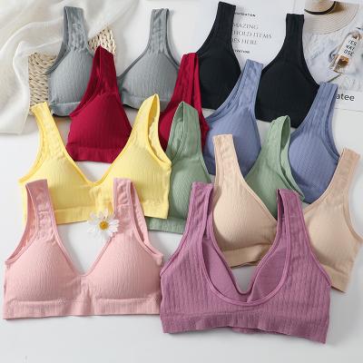 China High Fashion QUICK DRY Seamless Sports Bra Deep V-Neck Women Crop U Back Radio Top Camisole Padded Lift Up Bra for sale