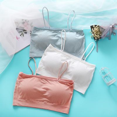 China QUICK DRY fashion women seamless bralette spaghetti tie wire camisoles beach top sports wrapped chest bra for ladies for sale