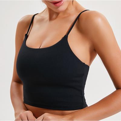 China High Quality Breathable Women Yoga Padded Smooth Nylon Spandex Sports Bra Cami Activewear Crop Tank Top Sports Bra for sale