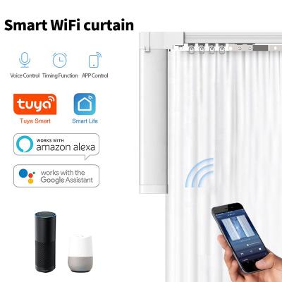 China Smart APP control wifi curtain motor tuya working life with alexa, Googlehome with outdoor customized electric curtain track smart home for sale