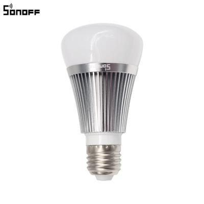 China Energy Saving Sonoff B1 Smart E27 6W Wifi LED Wifi Light Dimmable RGB Color Mood Remote Control Light Bulbs Lamp Works with Alexa for sale