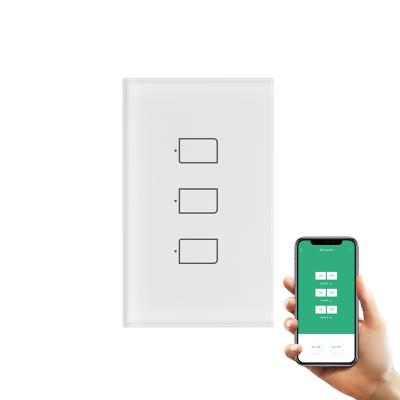 China BroadLink Bestcon TC2S USA 3gang Wifi Smart Touch Light Switches Remote Control Wall Touch Switch No Neutral Google Alexa Voice Home for sale