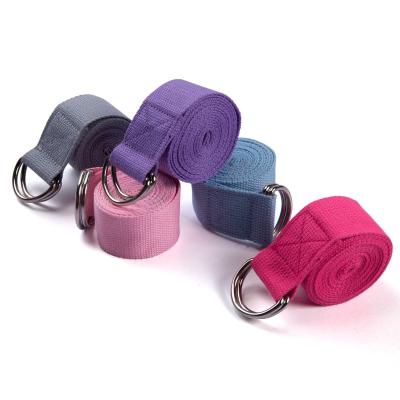 China D-loop Recyclable Colorful Polyester Cotton Yoga Stretch Band Knitted Resistance Band for sale