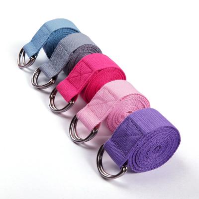 China Double D Ring Recyclable Yoga Belt Auxiliary Belt Sports And Fitness Products Manufacturers Custom Logo for sale