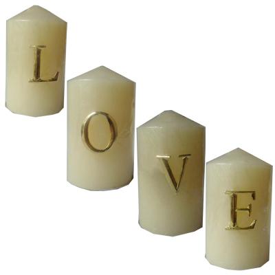 China Europe Gold Plating LOVE Metal Candle Pin for sale