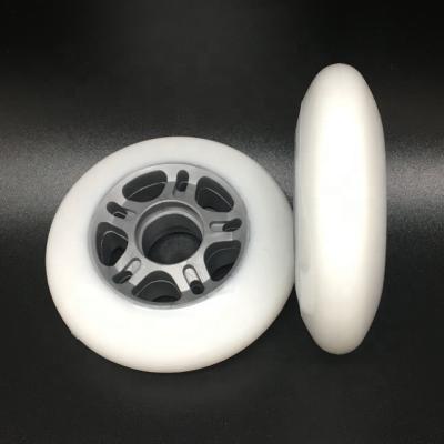 China Skate Scooter Carter Rolls PU Inline Skates Wheels Roller Rolls 72MM 72*24mm 72*22mm White Indoor Outdoor PU Roller Hockey Wheels for sale