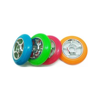 China PU+alloy core PU+alloy hub wheels scooter wheels 110*24mm aluminum core 120*24mm wear-resistant polyurethane sliding wheels for sale