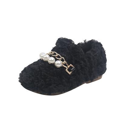 China New Wholesale High Quality Flat Winter Wool Cotton Shoes Bead Cotton Flat Comfortable Shoes For Girls for sale