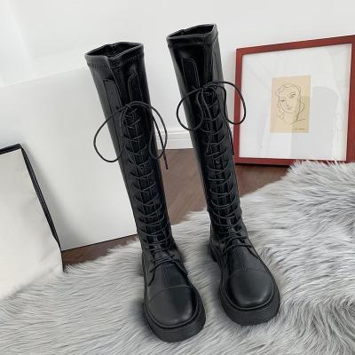 China 2021 winter new fashion wholesale waterproof tall boots for women very cheap women black long leg boots girls for sale