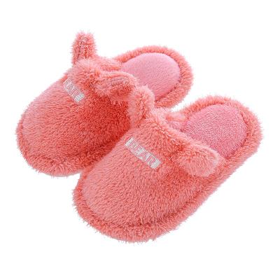 China Wholesale Flat Fur Wool Indoor Warm High Quality Slippers For Kids Cheap Anti Slip Soft Slippers Boys Girls for sale