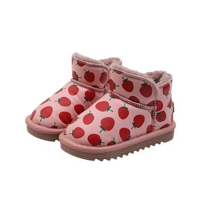 China 2021 new lovely hot sale children fruit very cheap girls winter cotton waterproof wholesale boots for sale