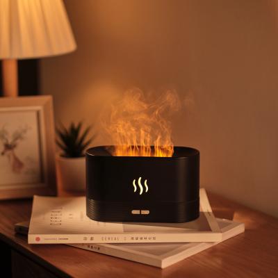 China Home Office Bedroom Essential Oil Aroma Diffuser Aromatherapy Atmosphere Lamp Simulation Fire Air Humidifier Flame Aroma Diffuser Flame Diffuser for sale