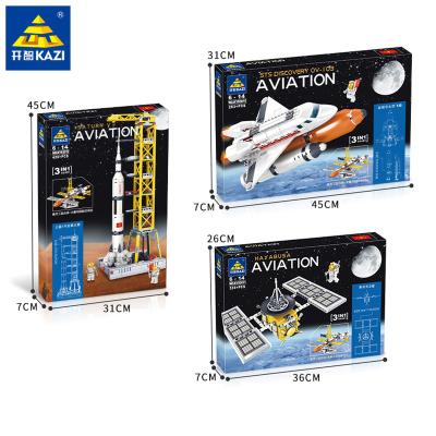 China Toy KAZI 83010-83012 Aviation Series Spacecraft Satellite Rocket 3 Build In 1 Bricks Building Toys for sale