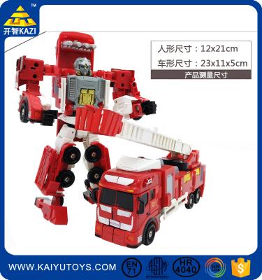 China Five-in-One Diecast Toy Diecast Truck Robot Fire Truck Toy Rescue Robot Transform Robot for sale