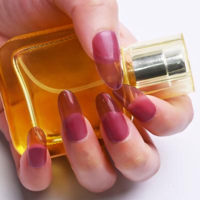 China 24 Pieces/Box Artistic Transparent Purple Press On Nails Wholesale False Nails Press On Medium Nails For Women for sale