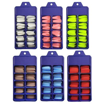 China Wholesale 100 Pcs Artistic Colorful Fake Nails Ballerina Professional DIY False Nail for sale