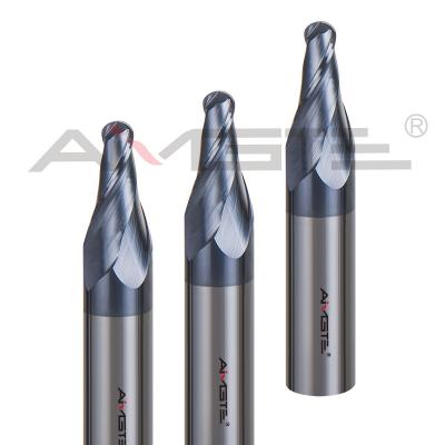 China High Speed Carbide End Mill HRC45 Carbide Tapered Ball End Mill For CNC Metal Milling for sale