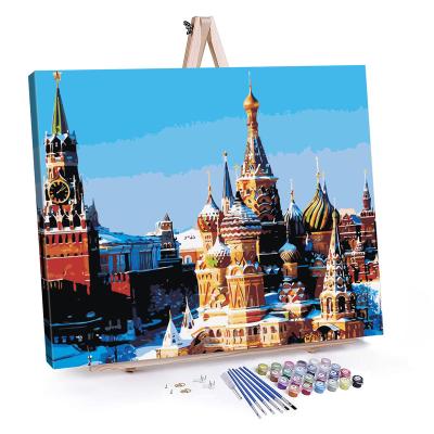 China DIY Classic Oil Painting For Adults Children Paint By Number Kit With Brushes And Paint By Number With Frame for sale