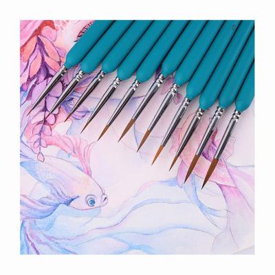 China Acrylic Watercolor Oil Nail Painting In Running Oil Painting Pen Set Custom Long Bristle Paint Brush for sale