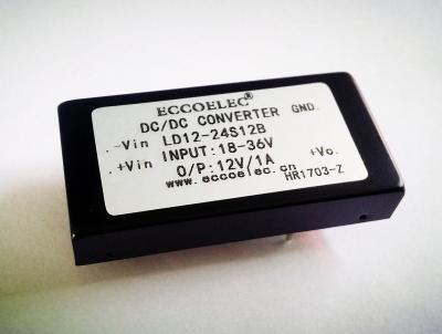 China ultra wide input 12W 4:1 DC to DC converter 18-72V to 3.3V/5V/9V/12V/15V/24V/48V 50.80*25.40*10.16mm for sale