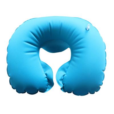 China Customized The Best Comfort Portable U-shape Neck Traveling Pillow Inflatable Travel Pillow with PUMP for sale