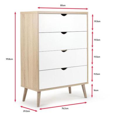 China Modern Naples 9004 4-Drawer Storage Cabinet Chest Chest Of Drawers for sale