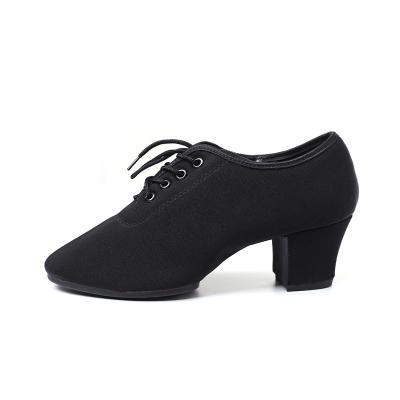 China Comfortable Women's Ballroom Dance Shoes Oxford Cloth Bottom Dancing Wear-resistant Leather Latin Dancing Shoes 202 for sale