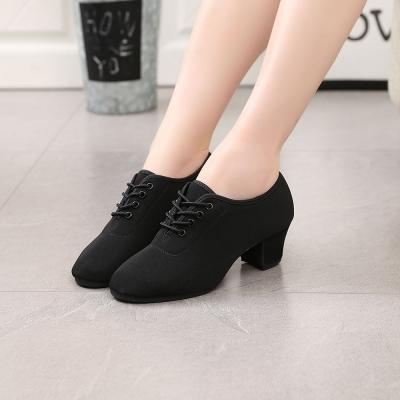 China Comfortable Wear-resistant Comfortable Latin Square Dance Shoes Women Oxford Cloth Ballroom Dancing Shoes 203 for sale