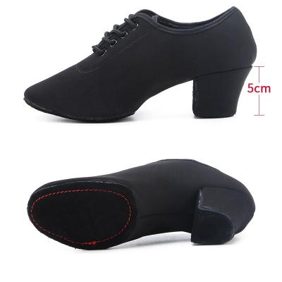 China Comfortable Leather Fabric Wear-resistant Bottom Women's Oxford Dancing Shoes Ballroom Latin Dance Shoes 204 for sale