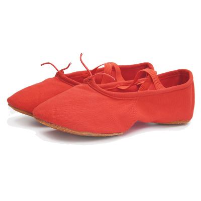 China Red Dance Dance Shoes Wholesale Custom Canvas Women Kids Soft Sole Ballet Dance Shoes 111 for sale