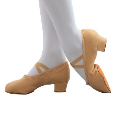 China Wholesale Custom 103 Rubber Sole Soft Sole Elastic Band Women Dancing Kids Canvas Ballet Dance Shoes for sale