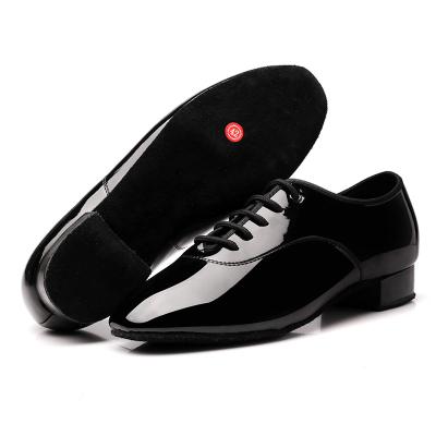 China Black Modern PU Shoes Leather Trim Indoor Adult Waltz Dance Shoes Man Shoes Factory Wholesale Fashionable for sale