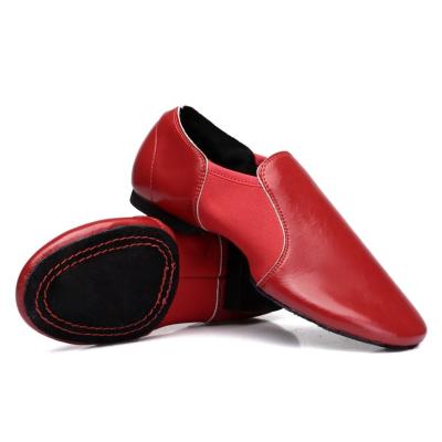 China Red PU Jazz Shoes Stretch PU Stretch Shoes Adult Women Dance Practice Wear Factory Custom Wholesale 303 for sale