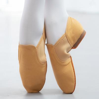 China Custom Made Jazz Dance Stretch Shoes Women Flat Adult Brown Canvas Stretch Shoes Canvas Dance Jazz Shoes Practice Wear 301 for sale