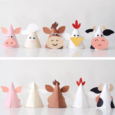 China Recyclable original soft and beautiful animal cartoon zodiac children baby birthday hat kids birthday party hat for sale