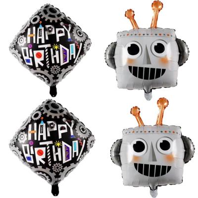 China New Ha Happy Birthday Modern Kids Decorated Balloon Cartoon Robot Foil Balloon for sale