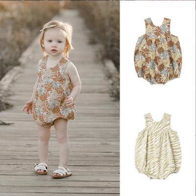 China Anti-Bacterial 1Pcs Private Label RTS Summer Newborn Infant Toddler Clothes Cotton Floral Girls Bodysuit Baby Romper for sale