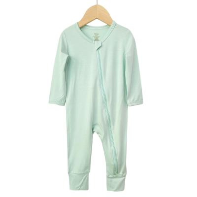 China Other Newborn Bamboo Baby Romper Clothes Baby Cotton Jumpsuit Bodysuit Zippers Footie Pajama Clothes Rompers for sale