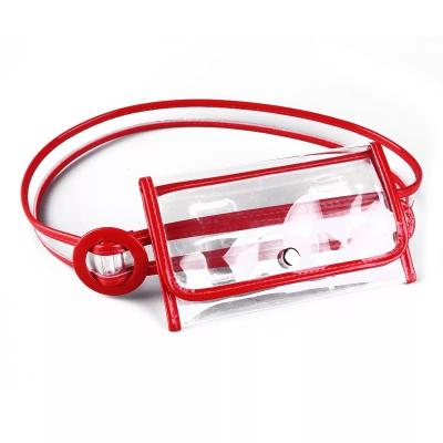 China High Quality Transparent Water Proof NANA Clear PVC Pussy Pack PVC Waist Bag Belt Roll Bag for sale