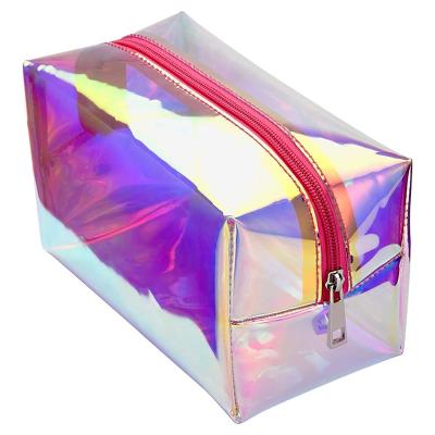 China Hot Sale Holographic Lady Makeup Bag Hologram Rain Bow Convenient Makeup Pouch for sale