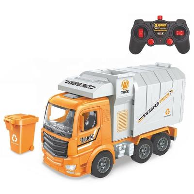 China RC Model Hot Sale 2.4G Radio Control Remote Landfill Waste RC Truck For Kids Sanitation Toy Car With 1:24 6 x6 Drift Off Road Construction for sale