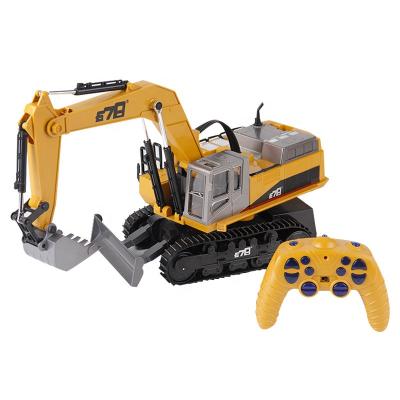 China High Quality RC Hobby 14 Channel Tractor Truck Toy For Vehicles Crawler Engineering 2.4G Boys RC Excavator Diecast Remote Control Car for sale