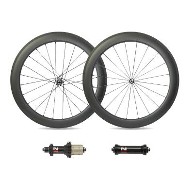 China Road Bikes 700C X 28mm Tubular Tire 55mm Rim Carbon Road Bike Complete Wheelset Accessories for sale