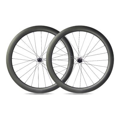 China Road Bikes Disc Brake 700C Wide Offset 50mm Thick 25mm Tubeless Wheel Rims Carbon Road Bike Wheelset for sale