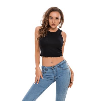 Κίνα Yudi Garment 2022 bare tank top crew neck tube brim vest short sleeveless wavy casual wholesale sportswear for women προς πώληση