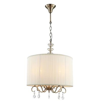 China Wholesale Good Quality EUROPEAN Zhongshan Traditional Crystal Chandelier Pendant Light With Fabric for sale