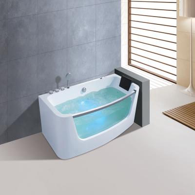 China Japanese Double Skirt White Single Side Glass Sex Spa Massage Bathtub (Left Skirt) for sale