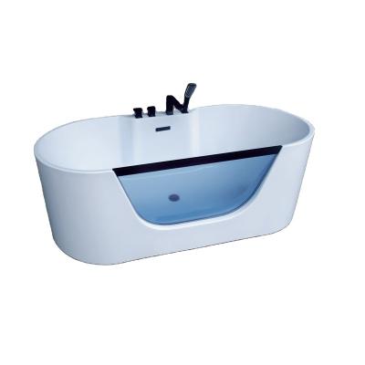 China Two Person Free Standing Acrylic Transparent Free Standing Bathtub Bathtub Bathtubs for sale